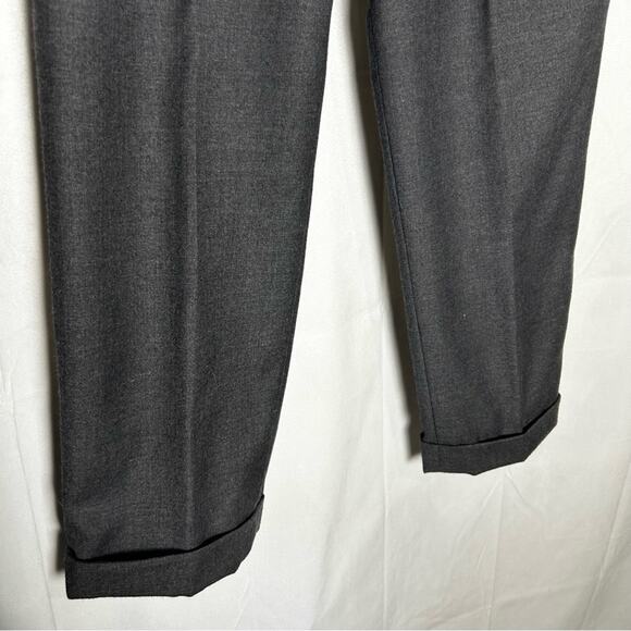Sundance 100% Wool Gray High Rise Waist Cuffed Trouser Pants Slacks Size 10 - Picture 6 of 6